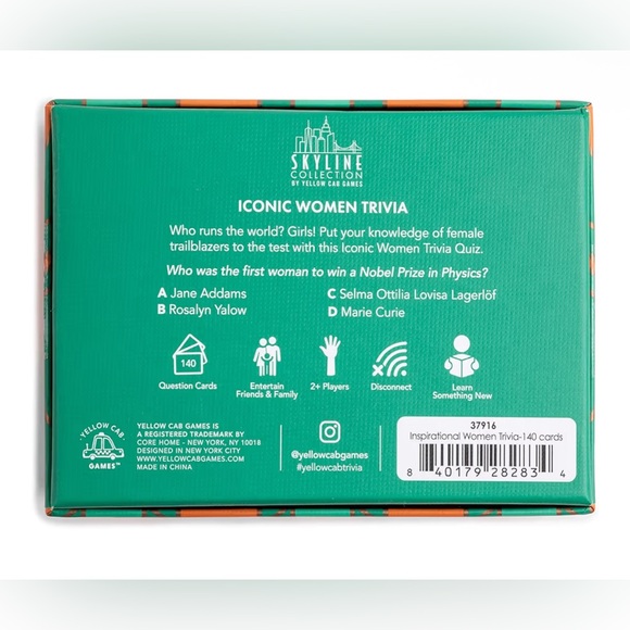 Iconic Women Trivia Card Game - Orange and Green - Picture 2 of 4